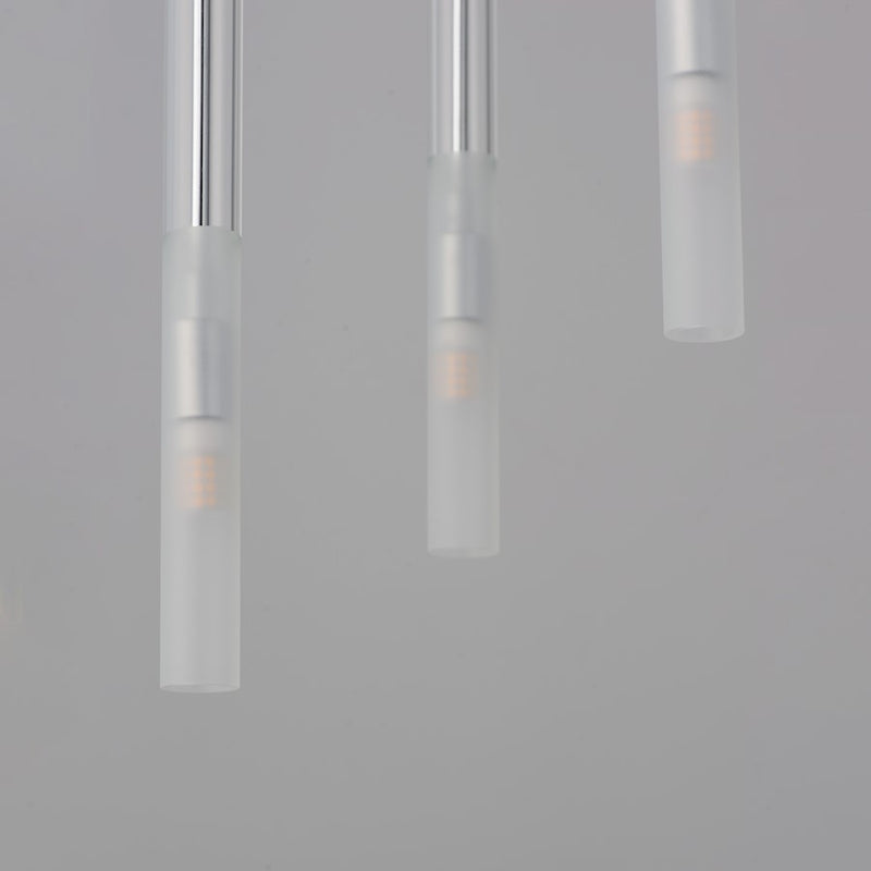 ET2 Lighting Pipette 3 Light 18" Pendant, Chrome/Clear/Frosted