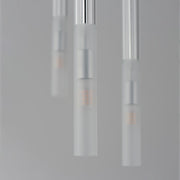 ET2 Lighting Pipette 3 Light 18" Pendant, Chrome/Clear/Frosted