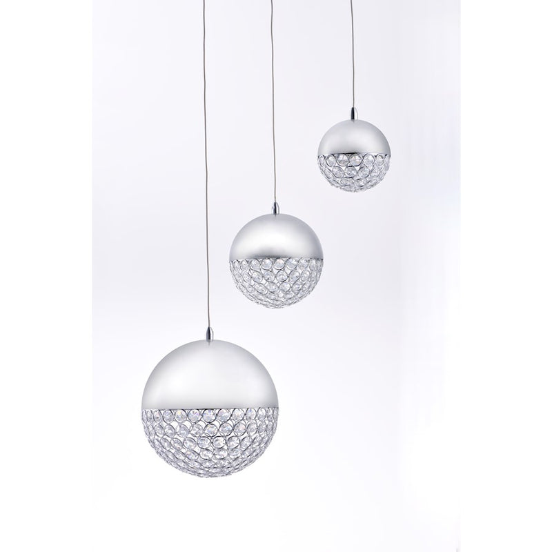ET2 Lighting Eclipse 3 Light Single Pendant, Polished Chrome