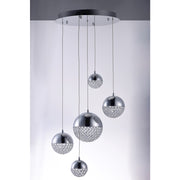 ET2 Lighting Eclipse 5 Light Pendant, Polished Chrome