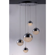 ET2 Lighting Eclipse 5 Light Pendant, Polished Chrome