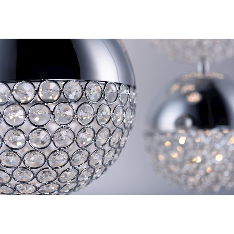 ET2 Lighting Eclipse 5 Light Pendant, Polished Chrome