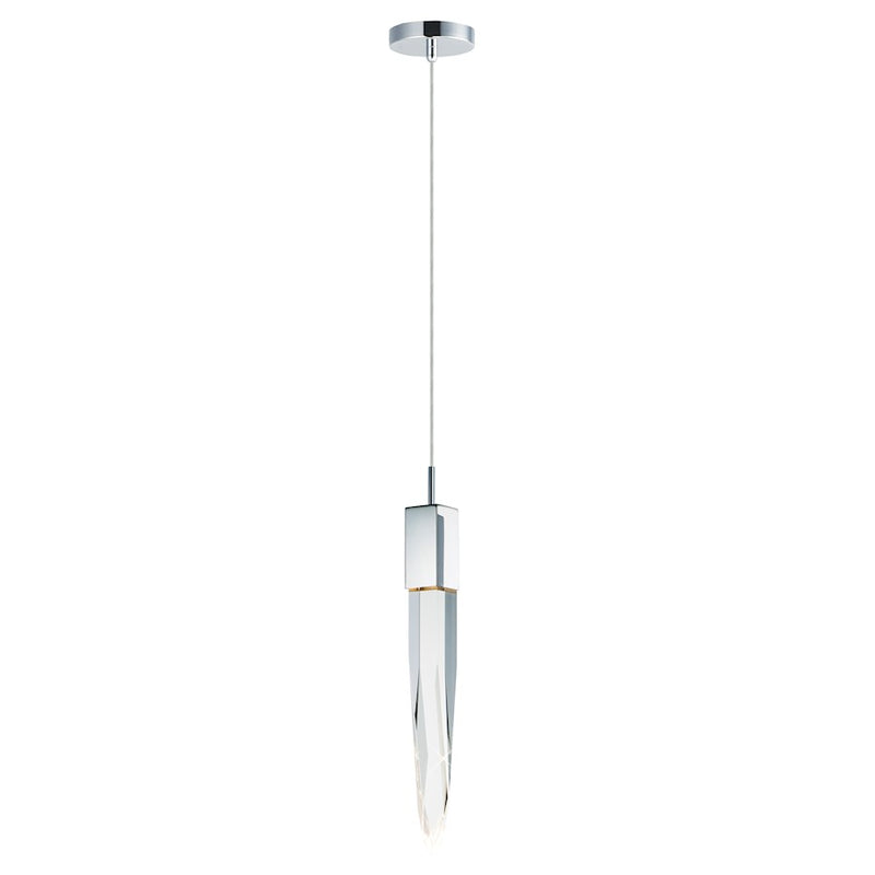 ET2 Lighting Quartz LED 1-Light Large Pendant, Polished Chrome
