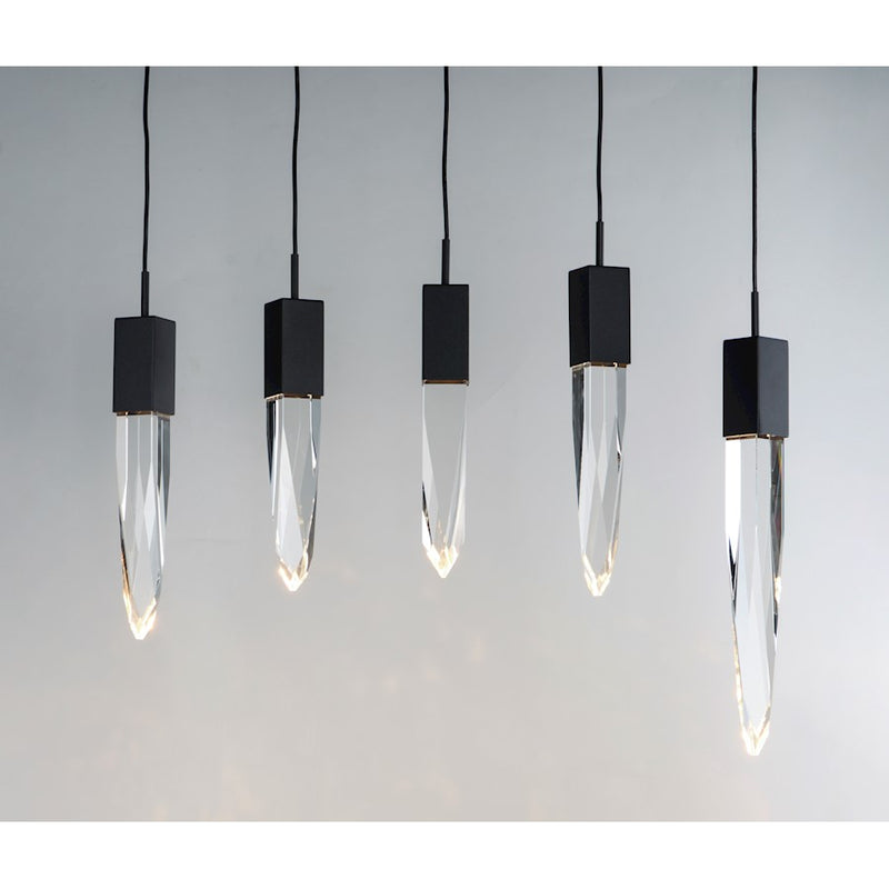 ET2 Lighting Quartz LED 6-Light Pendant, Black