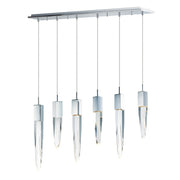 ET2 Lighting Quartz LED 6-Light Pendant, Polished Chrome