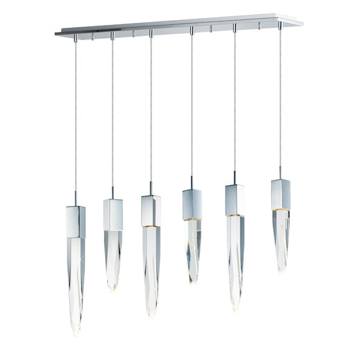 ET2 Lighting Quartz LED 6-Light Pendant, Polished Chrome