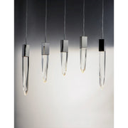 ET2 Lighting Quartz LED 6-Light Pendant, Polished Chrome