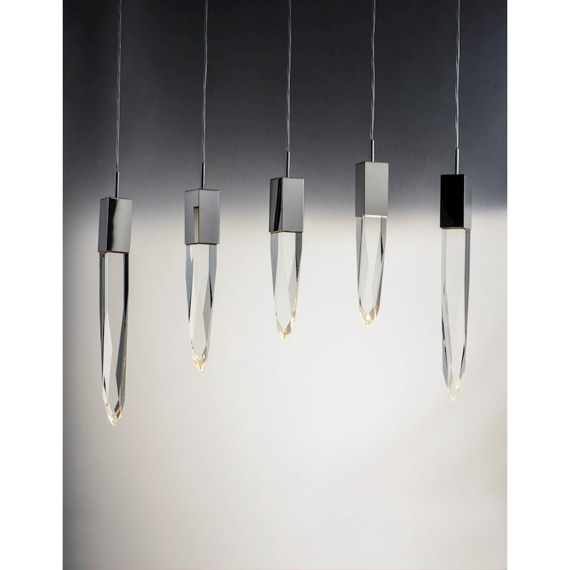 ET2 Lighting Quartz LED 6-Light Pendant, Polished Chrome