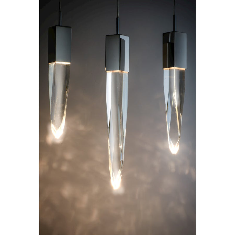 ET2 Lighting Quartz LED 9-Light Pendant, Polished Chrome