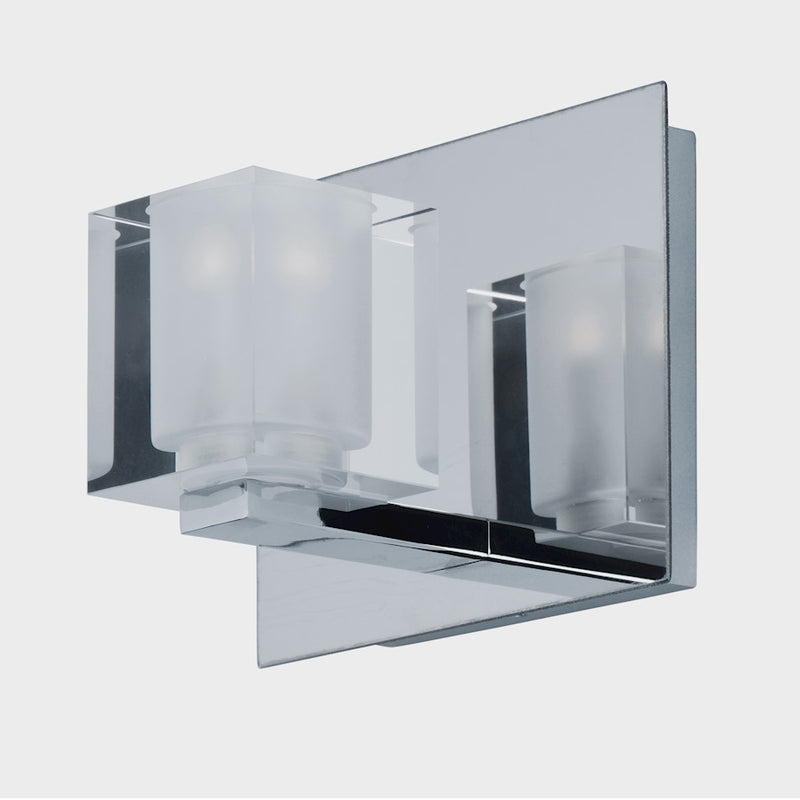 ET2 Lighting Blocs LED 1-Light Wall Mount, Polished Chrome/Clear