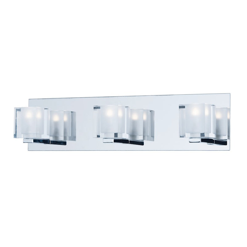 ET2 Lighting Blocs LED 3-Light Bath Vanity, Polished Chrome/Clear