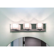 ET2 Lighting Blocs LED 3-Light Bath Vanity, Polished Chrome/Clear