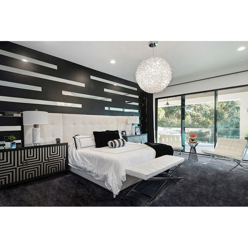 ET2 Lighting 31.5' x 31.5' Dazed LED 25 Light Pendant, Chrome