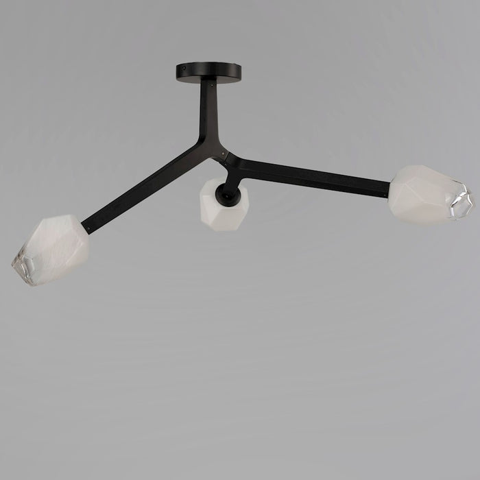 ET2 Lighting Blossom 3-Light Flush Mount, Clear/Frosted