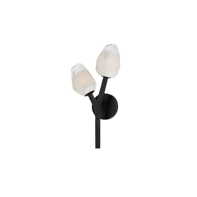 ET2 Lighting Blossom 2-Light Sconce, Clear/Frosted