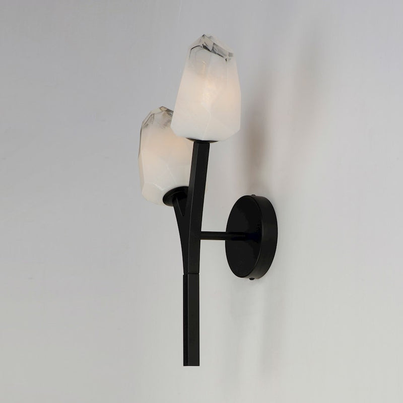 ET2 Lighting Blossom 2-Light Sconce, Clear/Frosted