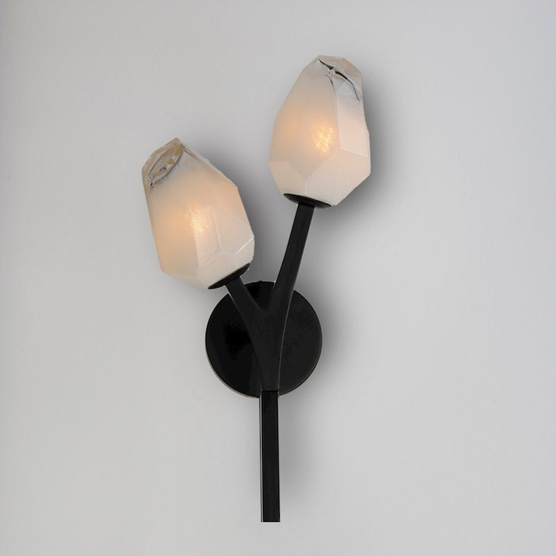 ET2 Lighting Blossom 2-Light Sconce, Clear/Frosted
