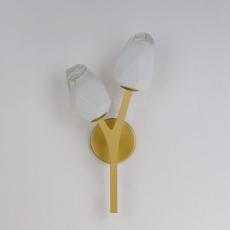 ET2 Lighting Blossom 2-Light Sconce, Clear/Frosted