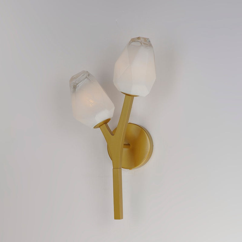 ET2 Lighting Blossom 2-Light Sconce, Clear/Frosted