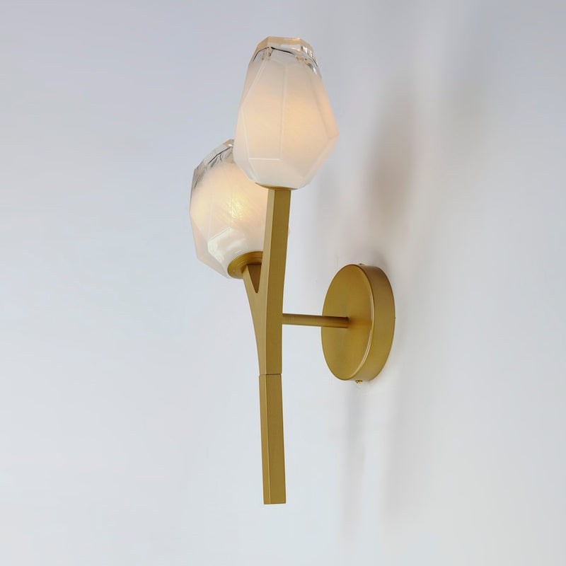 ET2 Lighting Blossom 2-Light Sconce, Clear/Frosted