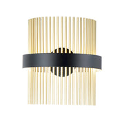 ET2 Lighting Chimes LED 2-Light Wall Sconce in Black/Satin Brass
