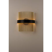 ET2 Lighting Chimes LED 2-Light Wall Sconce in Black/Satin Brass