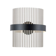 ET2 Lighting Chimes LED 2-Light Wall Sconce in Black/Satin Nickel