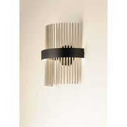 ET2 Lighting Chimes LED 2-Light Wall Sconce in Black/Satin Nickel