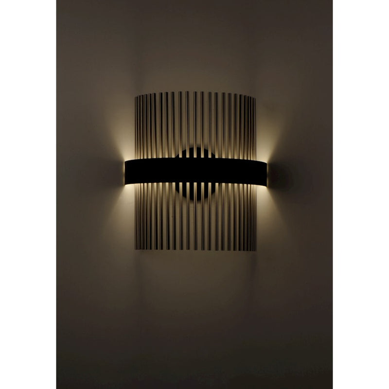 ET2 Lighting Chimes LED 2-Light Wall Sconce in Black/Satin Nickel