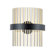 ET2 Lighting Chimes LED 2-Light Wall Sconce in Black/Satin Nickel/Satin Brass