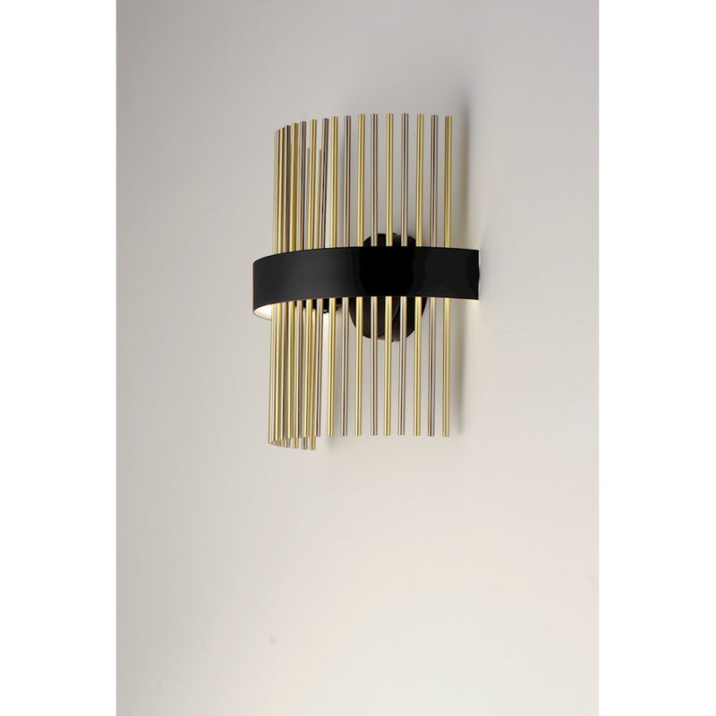 ET2 Lighting Chimes LED 2-Light Wall Sconce in Black/Satin Nickel/Satin Brass