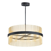 ET2 Lighting Chimes LED 2-Light 34'' Pendant in Black/Satin Brass