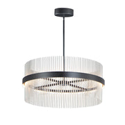 ET2 Lighting Chimes LED 2-Light 34'' Pendant in Black/Satin Nickel