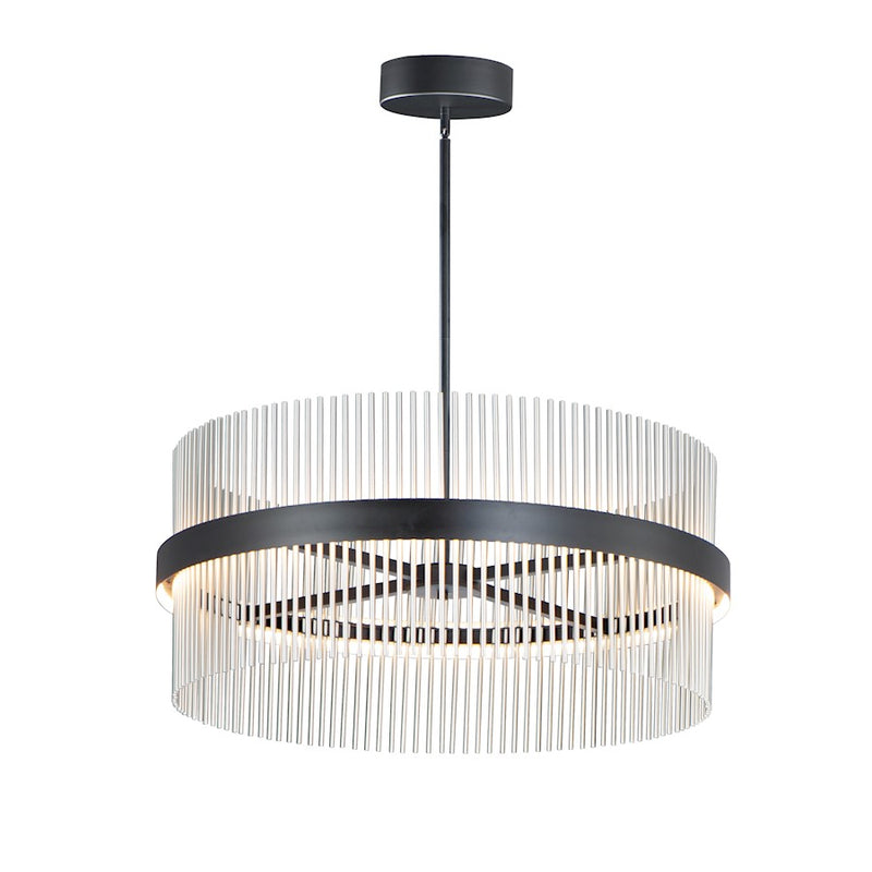 ET2 Lighting Chimes LED 2-Light 34'' Pendant in Black/Satin Nickel