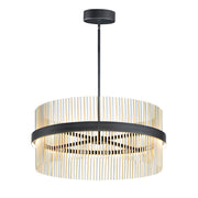 ET2 Lighting Chimes LED 2-Light 34'' Pendant in Black/Satin Nickel/Satin Brass