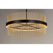 ET2 Lighting Chimes LED 2-Light 34'' Pendant in Black/Satin Nickel/Satin Brass