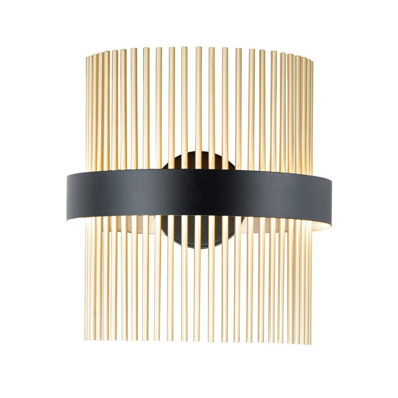 ET2 Lighting Chimes 2-Light 5CCT Select Wall Sconce, Black/Brass