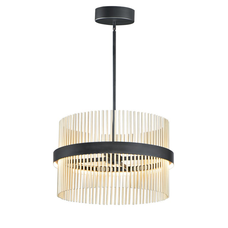 ET2 Lighting Chimes 2-Light 5CCT Select 24" Pendant, Black/Brass - E34255-BKSBR