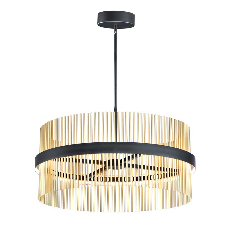 ET2 Lighting Chimes 2-Light 5CCT Select 36" Pendant, Black/Brass - E34257-BKSBR