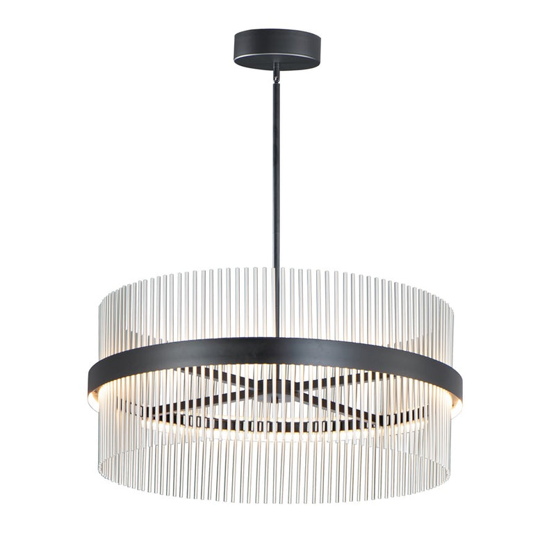 ET2 Lighting Chimes 2-Light 5CCT Select 36" Pendant, Black/Nickel