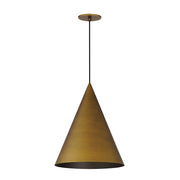 ET2 Lighting Pitch 1 Light 14" Pendant, Antique Brass