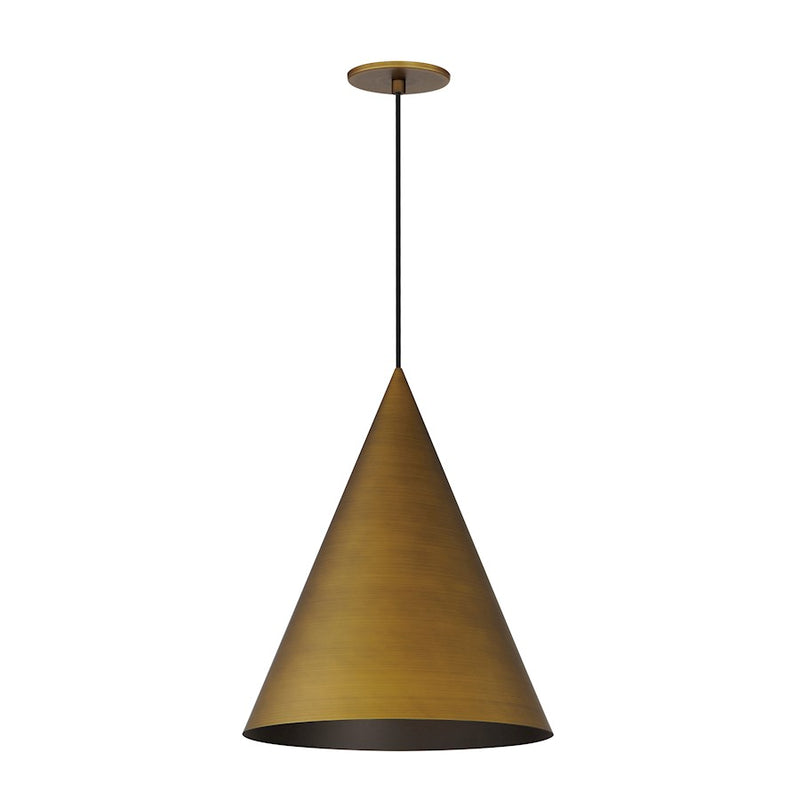 ET2 Lighting Pitch 1 Light 14" Pendant, Antique Brass