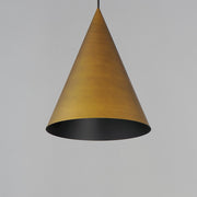 ET2 Lighting Pitch 1 Light 14" Pendant, Antique Brass