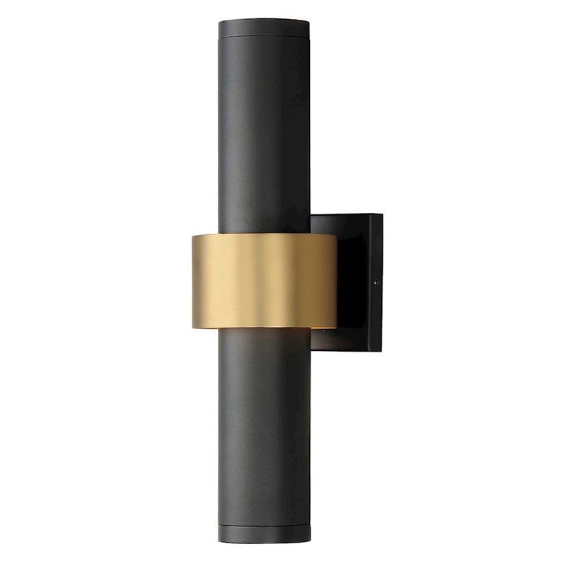ET2 Lighting Reveal 3Lt LED Outdoor Wall Mount, Black/Gold