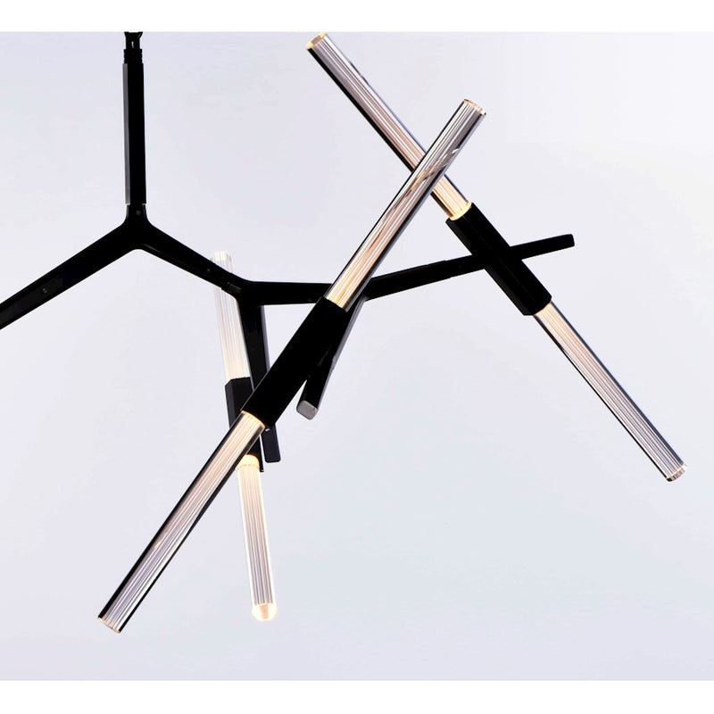 ET2 LightingLt Saber 10Lt LED Pendant, Gunmetal/Clear Acrylic