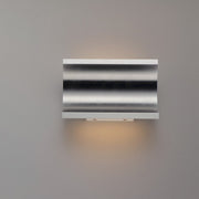 ET2 Alumilux 8in 1-Light LED Outdoor Wall Sconce | Modern Satin Aluminum | Entryway & Covered Patio | 7.88 x 5.7 in | Model E41485-SA