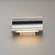 ET2 Alumilux 8in 1-Light LED Outdoor Wall Sconce | Modern Satin Aluminum | Entryway & Covered Patio | 7.88 x 5.7 in | Model E41485-SA