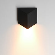 ET2 Fractal 7in 1-Light Outdoor Wall Sconce | Modern Matte Black and Glass | Entryway & Patio | 6.5 x 7.5 x 3.25 in | Model E41561-BK