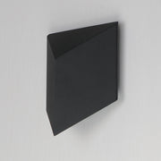 ET2 Fractal 7in 1-Light Outdoor Wall Sconce | Modern Matte Black and Glass | Entryway & Patio | 6.5 x 7.5 x 3.25 in | Model E41561-BK