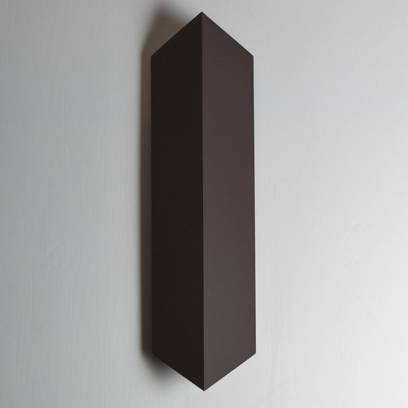 ET2 Fractal 24in 2-Light Outdoor Wall Sconce | Modern Architectural Bronze and Glass | Entryway & Patio | 6.5 x 23.5 x 3.25 in | Model E41564-ABZ